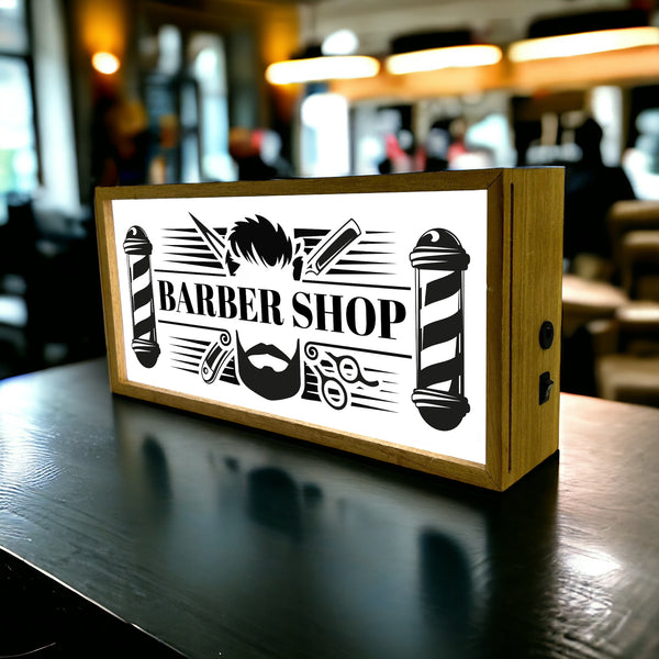 Light Box Barber Shop Sign