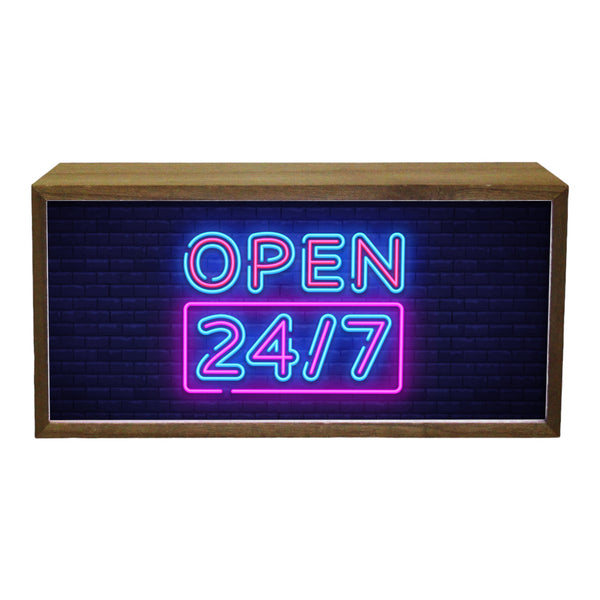 Light Box Open 247 Neon Sign