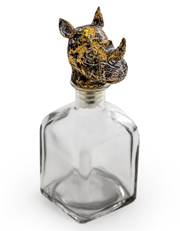 Large Glass Storage Bottle with Rhino Head Stopper (to be bought in qtys of 6) Additional 1