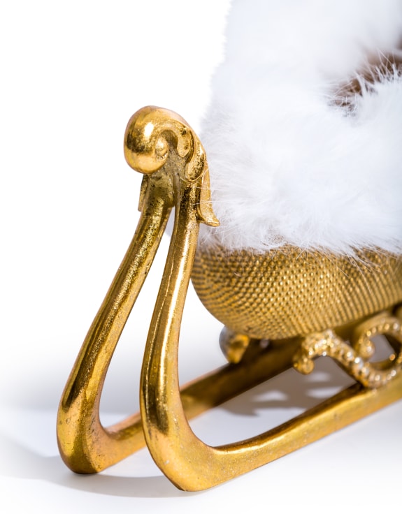 Gold Beaded Fur Sleigh Bottle Holder / Storage Bowl Additional 3