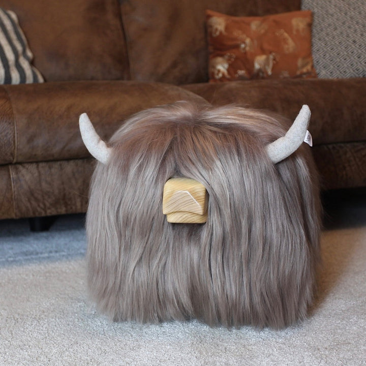 Taupe the Highland Cow Footstool Additional 2