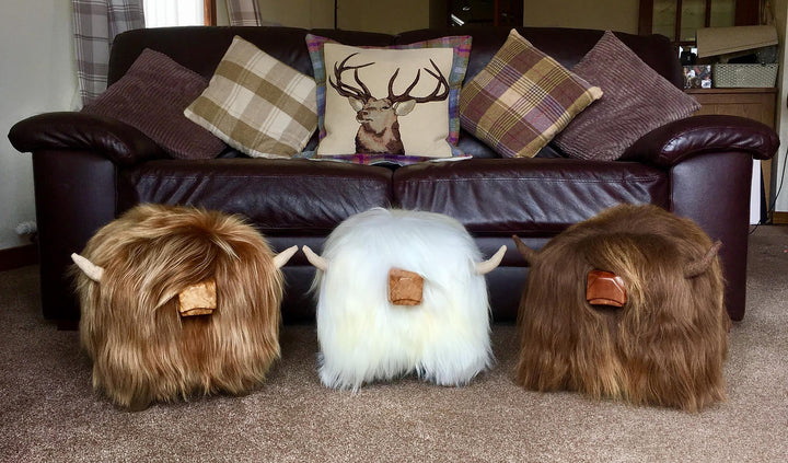 Taupe the Highland Calf Footstool Additional 5