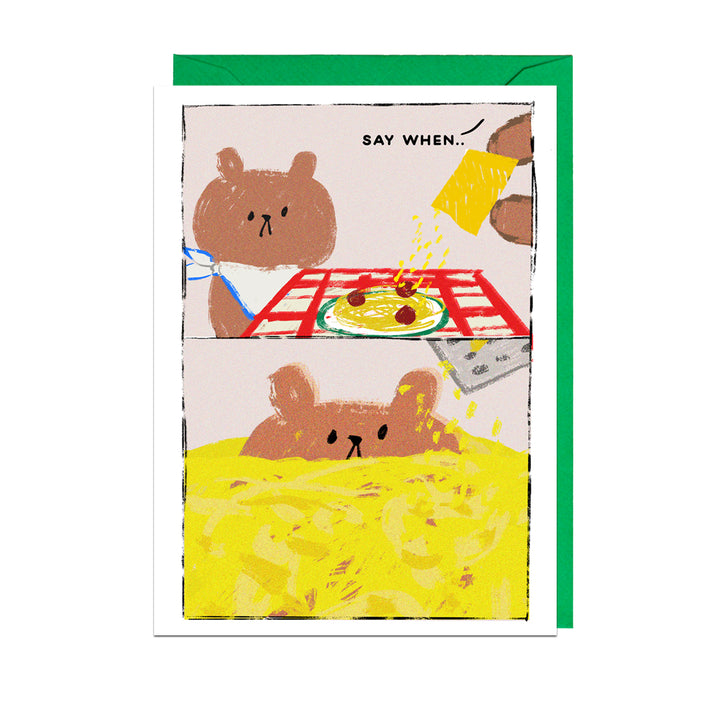 Say When Cheese – Green Envelope Greeting Card Additional 1