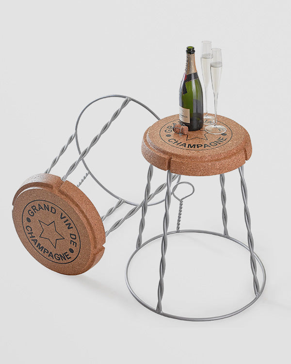 Giant Champagne Cork Wire Cage 'Muselet' Stool/Side Table