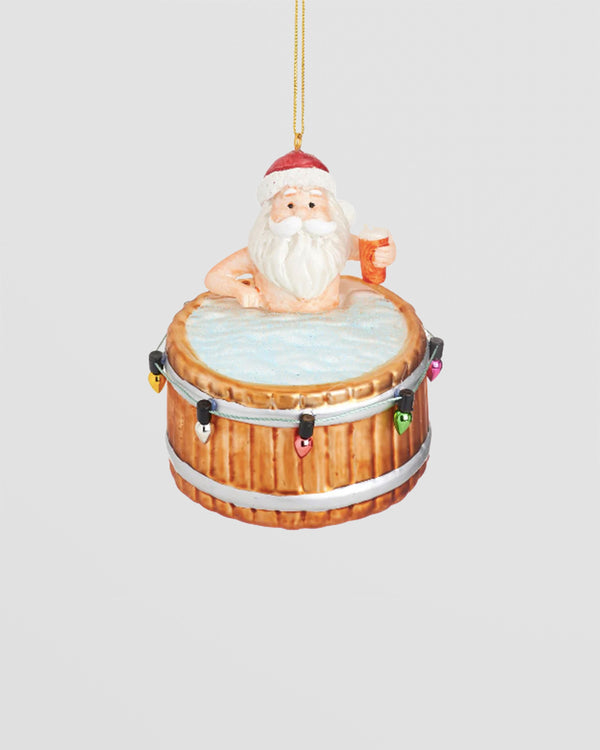 Hot Tub Santa Bauble