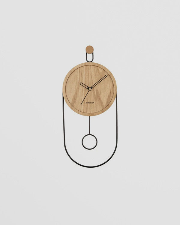 Wall Clock Swing Pendulum - Light wood