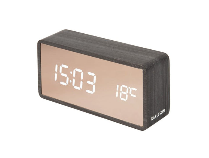 Alarm Clock Copper Mirror LED - Black Additional 2