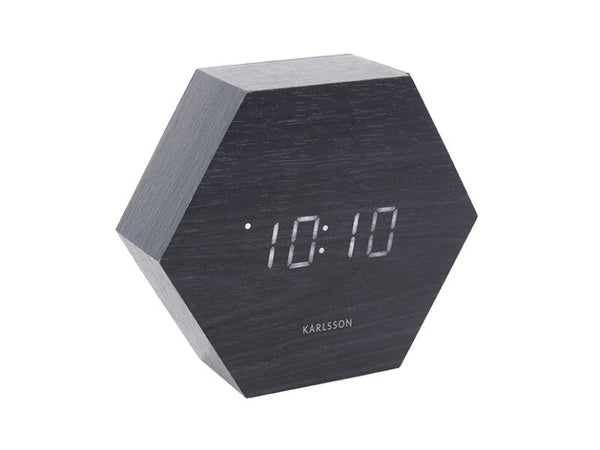 Alarm Clock Hexagon - Black