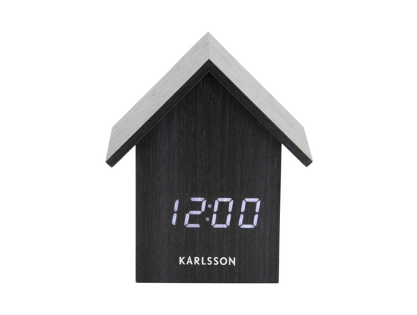 Alarm Clock House LED - Black
