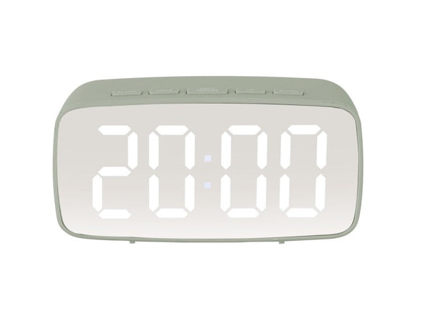 Alarm Clock Mirror LED Oval - Jungle green