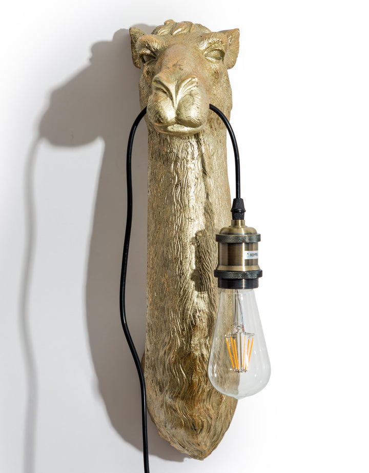 Antique Gold Camel Head Wall Lamp