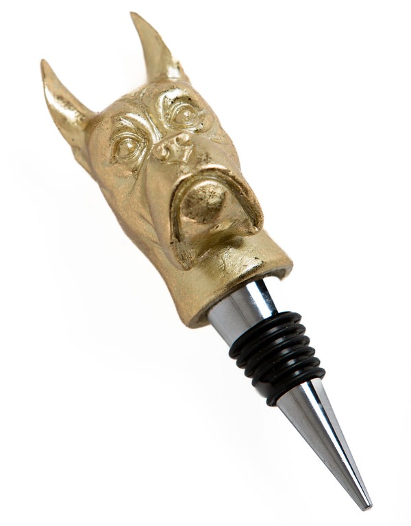 Antique Gold Dog Head Bottle Stopper (to be bought in qtys of 8)