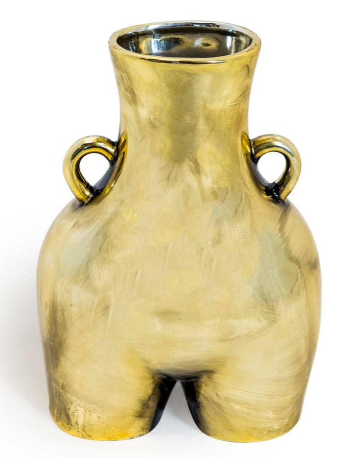 Antique Gold Large "Love Handles" Booty Vase