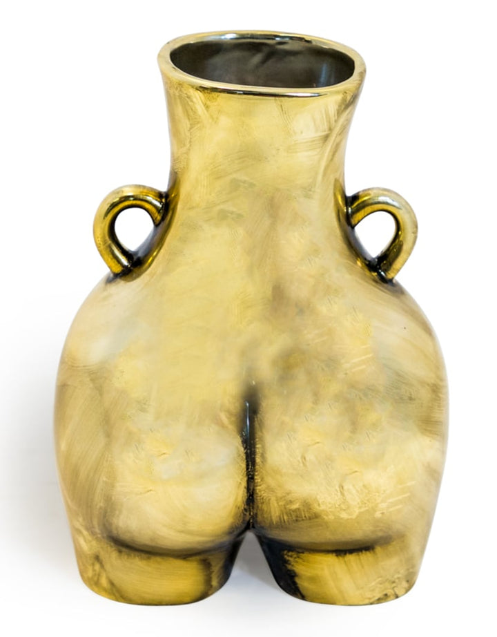 Antique Gold Large "Love Handles" Booty Vase