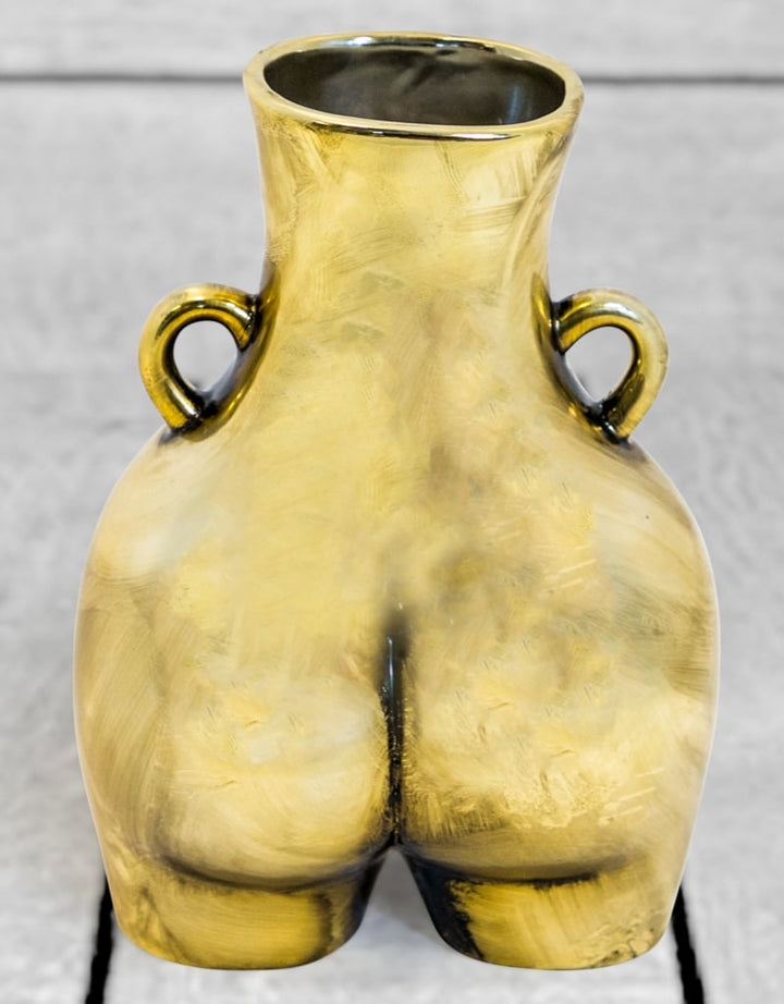 Antique Gold Large "Love Handles" Booty Vase