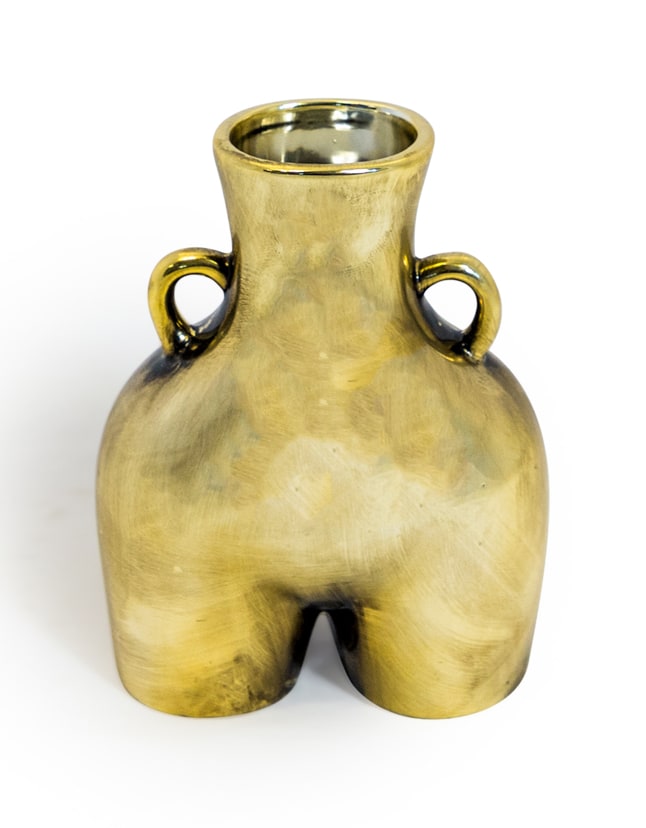 Antique Gold Medium "Love Handles" Booty Vase