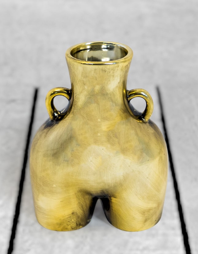 Antique Gold Medium "Love Handles" Booty Vase