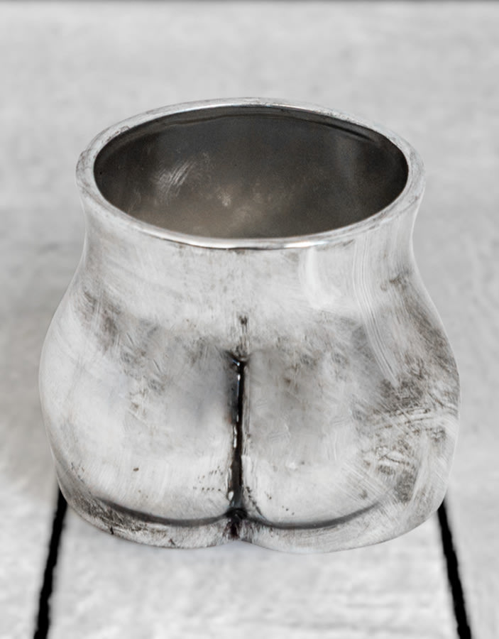 Antique Silver Medium Booty Flower Pot/Storage Jar