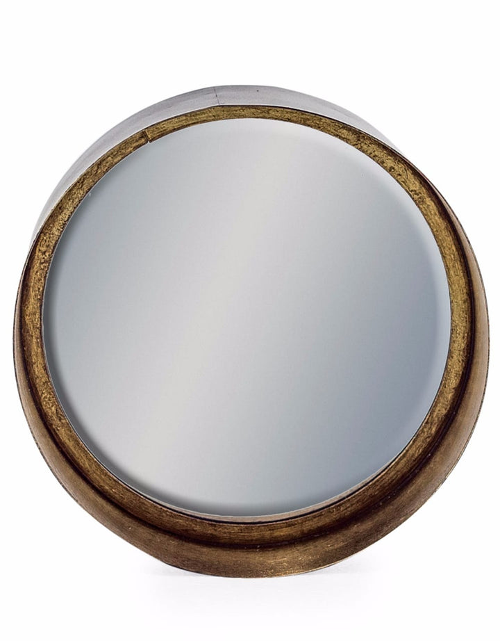 Black and Bronze Deep Framed Cylinder Mirror 21cm