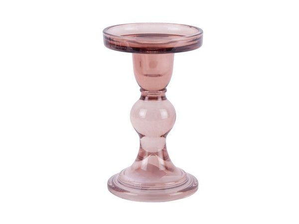 Candle Holder Glass Art Large - Faded pink