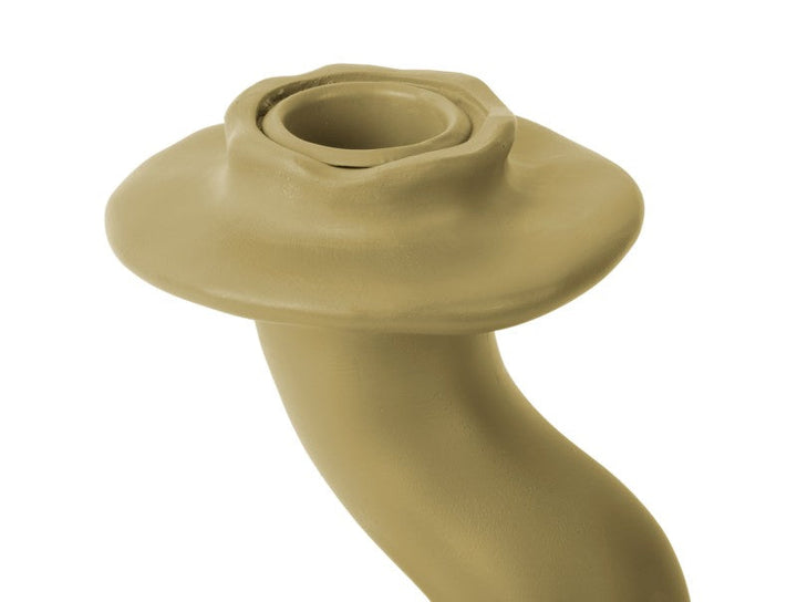 Candle Holder Organic Swirl Large - Latte brown Additional 3