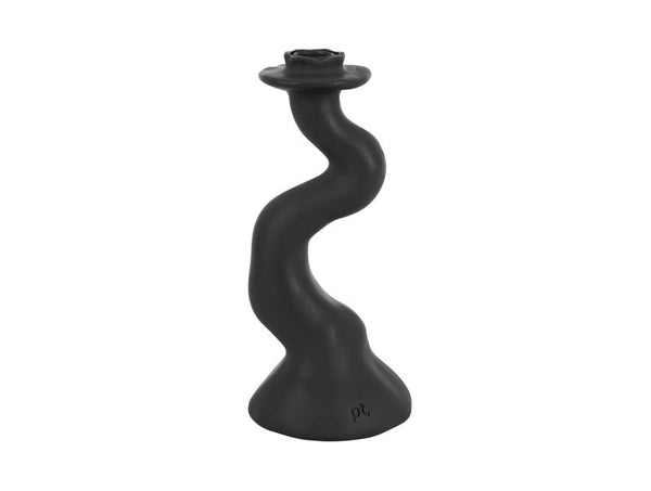Candle Holder Organic Swirl Medium - Black