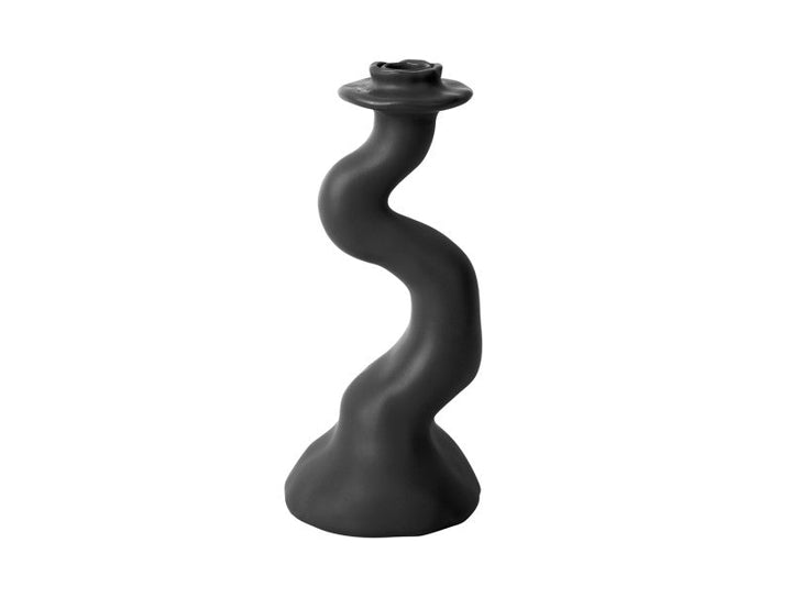 Candle Holder Organic Swirl Medium - Black Additional 3