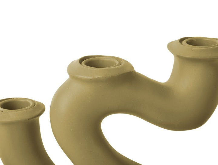 Candle Holder Swirls Large - Latte brown Additional 4