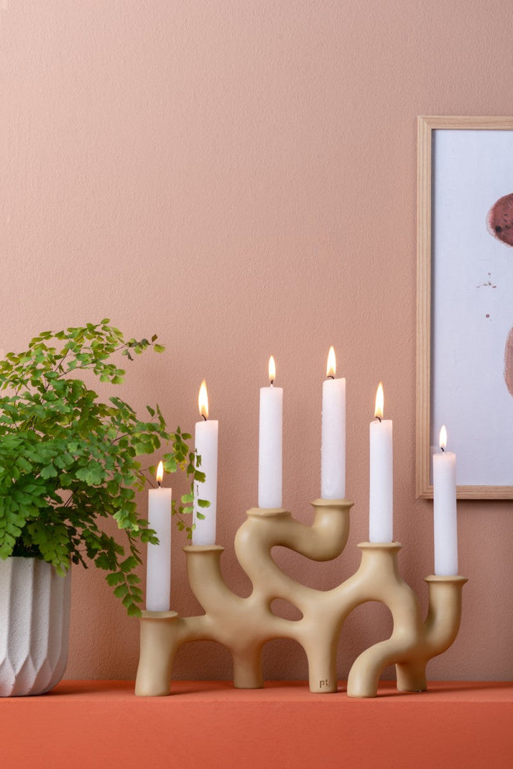 Candle Holder Swirls Large - Latte brown Additional 6