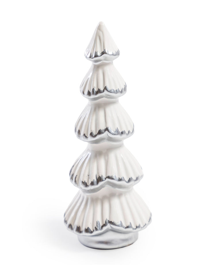 Classic Style White & Silver Ceramic Christmas Tree (PROMO)