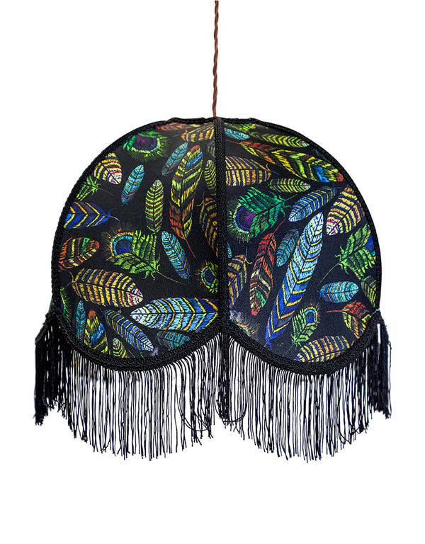 Feather Design Frilled Lampshade (Use As Pendant or Shade)