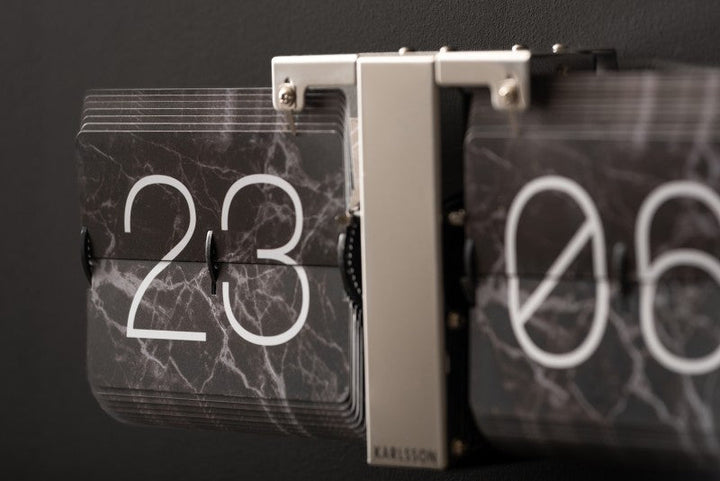 Flip Clock No Case Marble - Black Additional 4