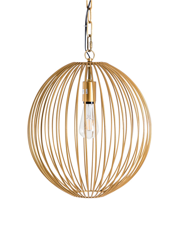 Gold Large Wire Sphere Ceiling Pendant