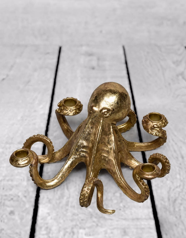 Gold Octopus Candle Stick