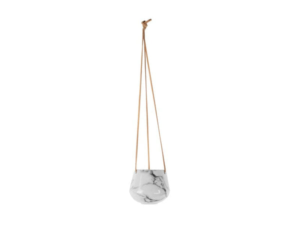 Hanging Pot Skittle Small Marble - White