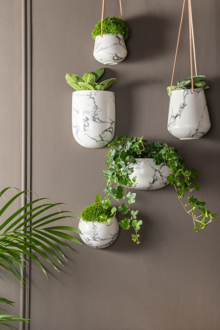 Hanging Pot Skittle Small Marble - White Additional 5