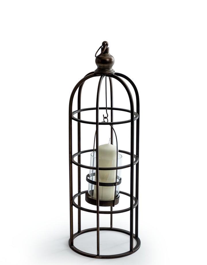 Industrial Metal Large Bird Cage Lantern / Candle Holder