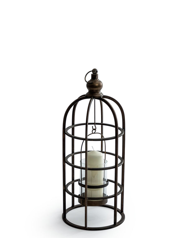 Industrial Metal Medium Bird Cage Lantern / Candle Holder