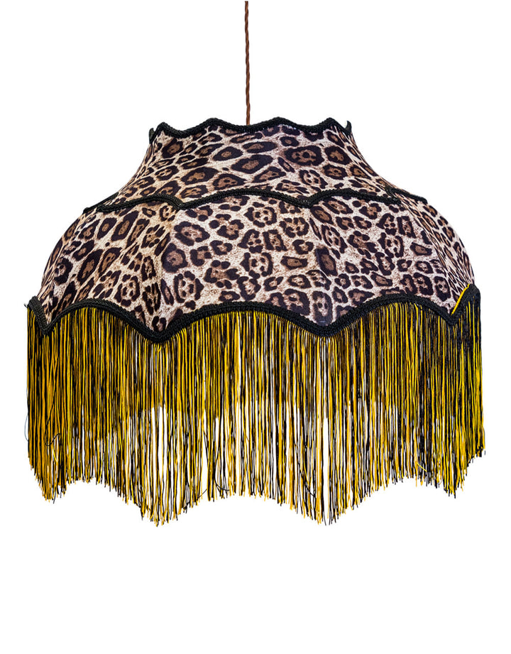 Large Animal Print Frilled Lamp Shade (Use As Pendant or Shade)