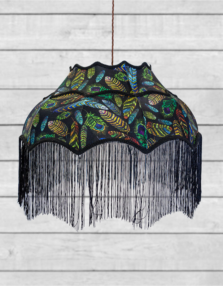 Large Feather Design Frilled Lamp Shade (Use As Pendant or Shade)