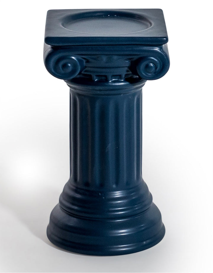 Matt Dark Blue Small Ionic Column Ceramic Candle Holder