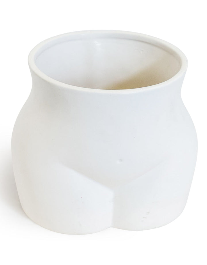 Matt White Large Booty Flower Pot/Storage Jar