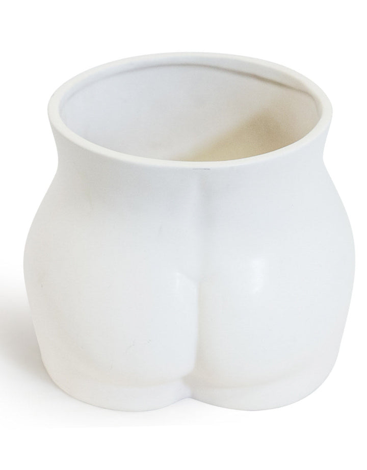 Matt White Large Booty Flower Pot/Storage Jar