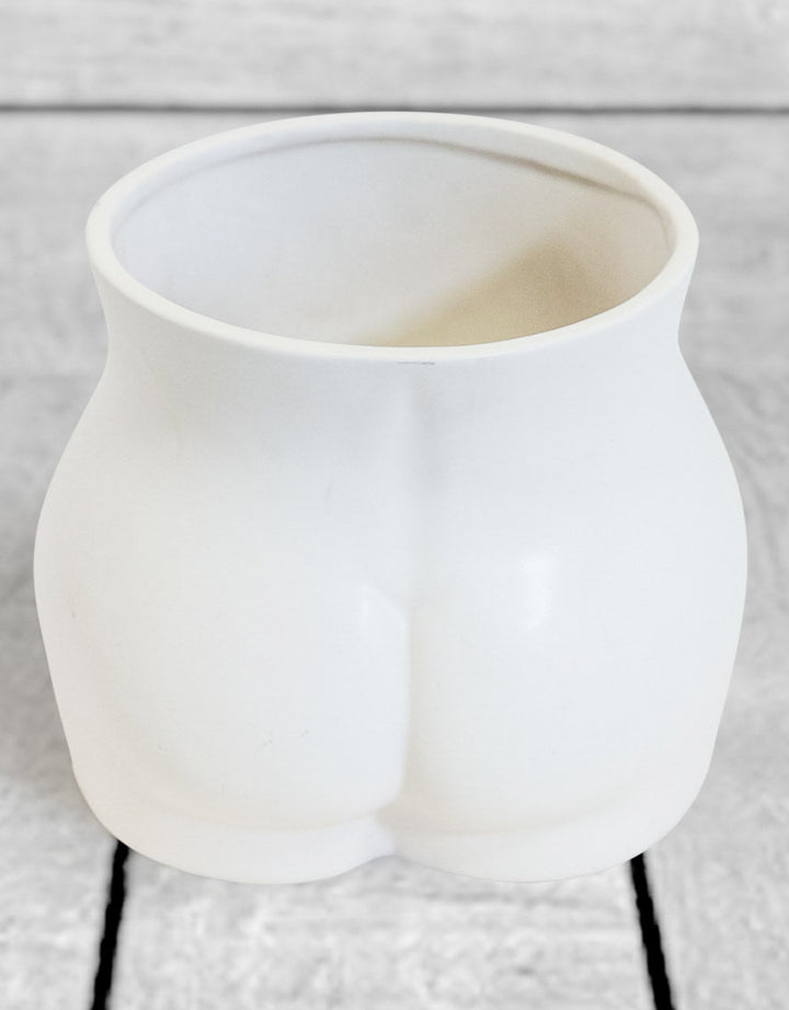 Matt White Large Booty Flower Pot/Storage Jar