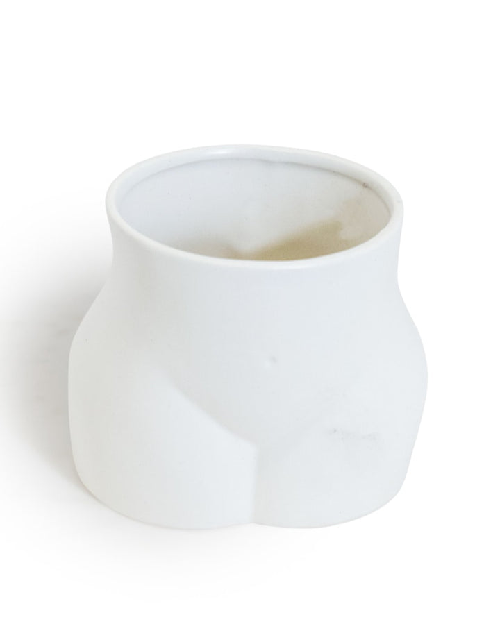 Matt White Medium Booty Flower Pot/Storage Jar