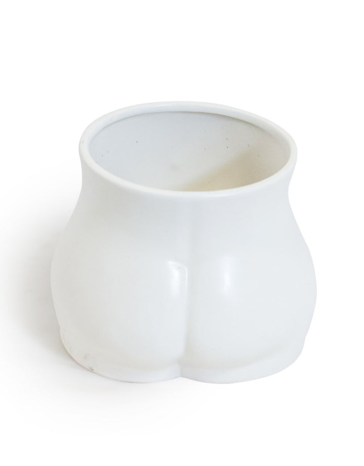 Matt White Medium Booty Flower Pot/Storage Jar