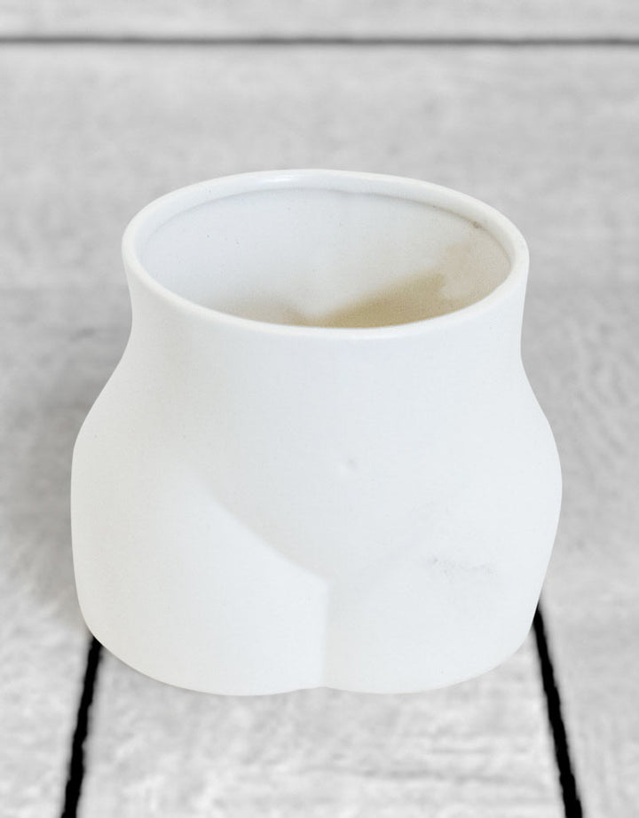 Matt White Medium Booty Flower Pot/Storage Jar