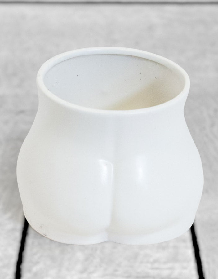 Matt White Medium Booty Flower Pot/Storage Jar