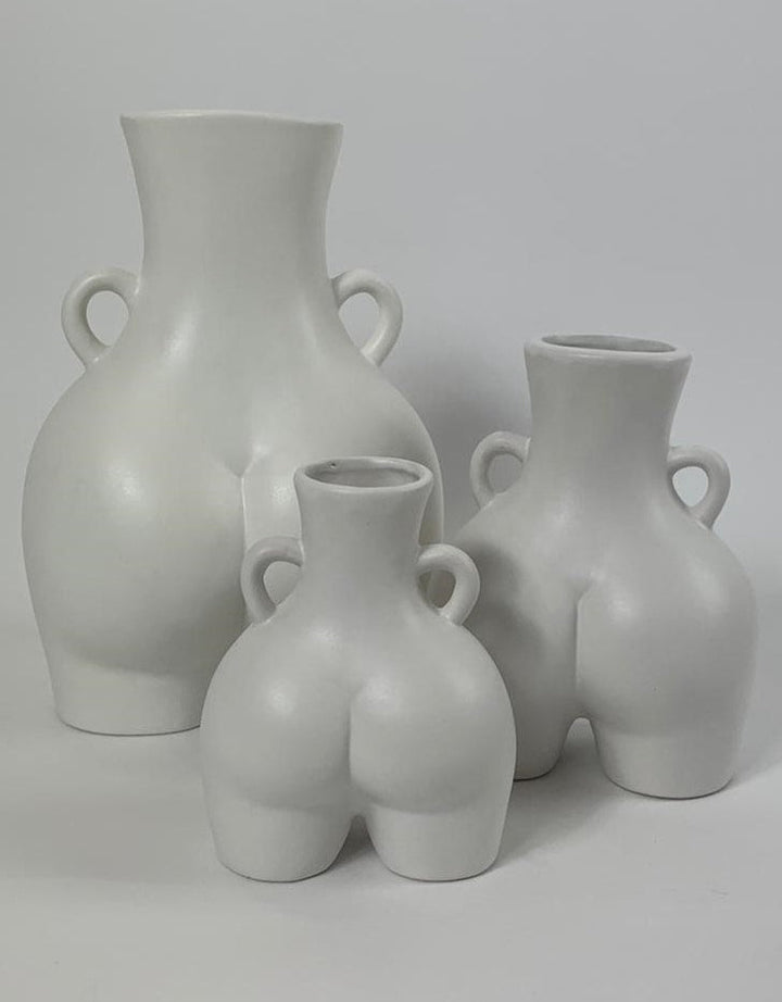 Matt White Medium "Love Handles" Booty Vase