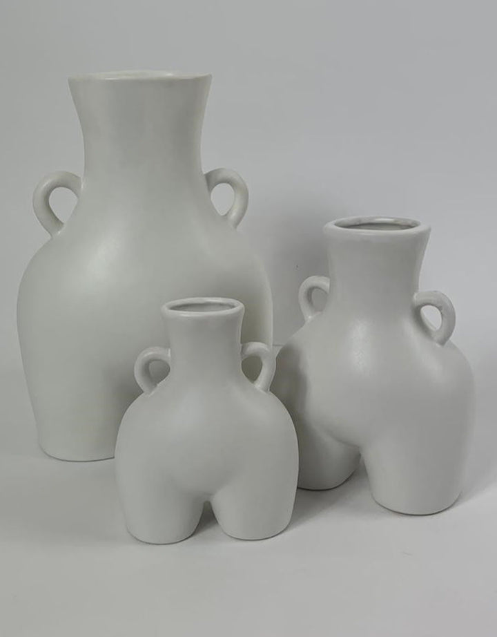 Matt White Medium "Love Handles" Booty Vase